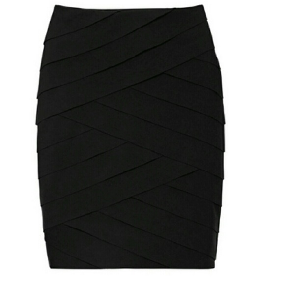 White House Black Market scalloped black skirt
