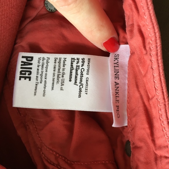 🚫SOLD on Ⓜ️🚫 Paige Denim Jeans Red - Picture 3 of 4
