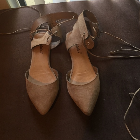 Lace up ballerina flats
