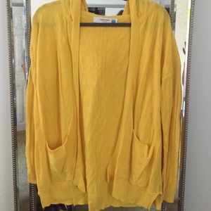 Anthropologie yellow knit sweater