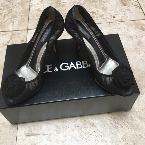 Dolce & Gabbana Black Spuntata Tulle Heels - Picture 2 of 4