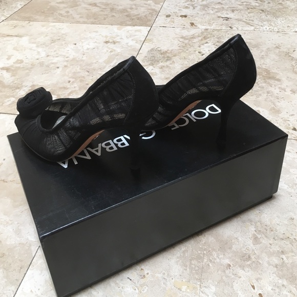 Dolce & Gabbana Black Spuntata Tulle Heels - Picture 3 of 4