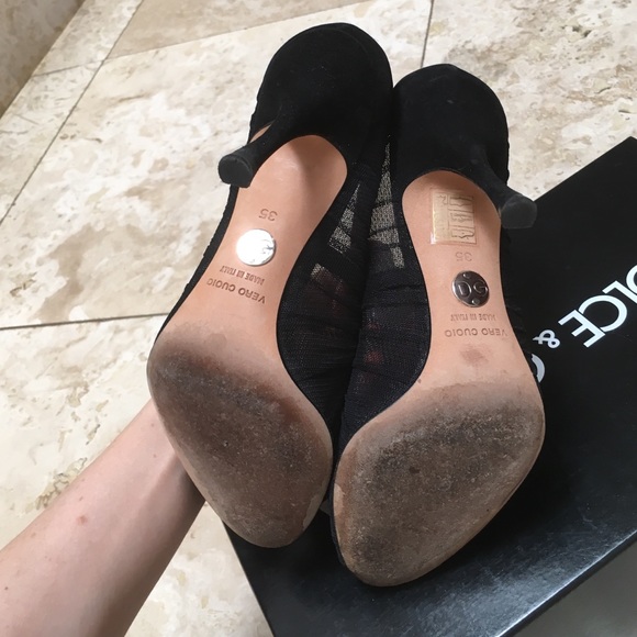 Dolce & Gabbana Black Spuntata Tulle Heels - Picture 4 of 4