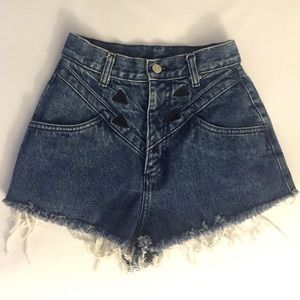 VINTAGE Roper Distressed Jean Short Hi Waist
