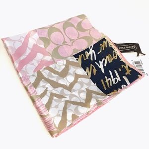 Coach square purse silk scarf