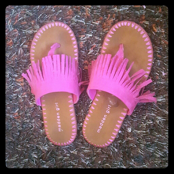 Madden Girl Other - Girls fringe flip flops