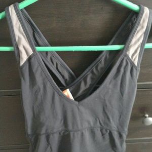 Lucy black and gray work out top