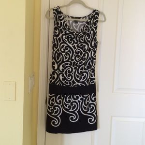Black and white shift dress