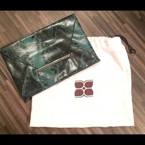BCBG Envelope clutch emerald green