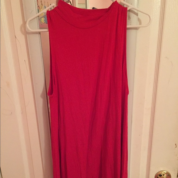 Red comfy shift dress