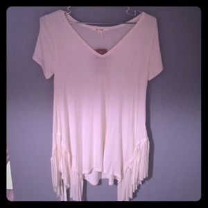 Francesca's white fringe shirt