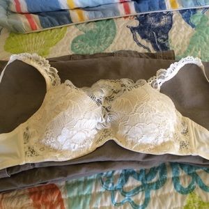 Lacy cream camisole bra