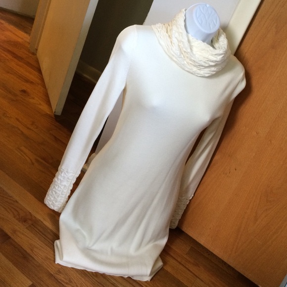 Victoria's Secret ivory cowl sweater dress