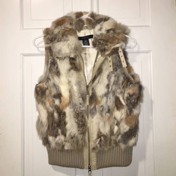FAUX Fur Winter Vest in Creme & Light Brown