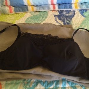 Black with lace detail bra