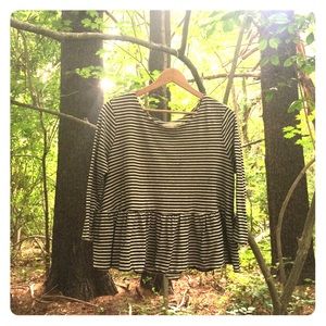 Free People Striped Peplum Top
