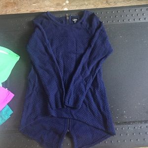 Navy sweater with zipper back