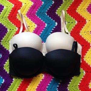 Two Pink push up bras size 36D worn once!