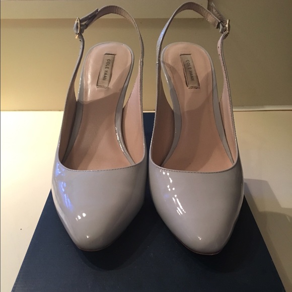 Cole Haan Bethany Sling Back Grey Patent Pump