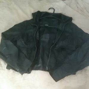 Cute, trendy, black-leather jacket