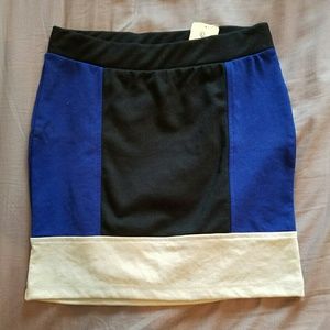 Colorblock short skirt
