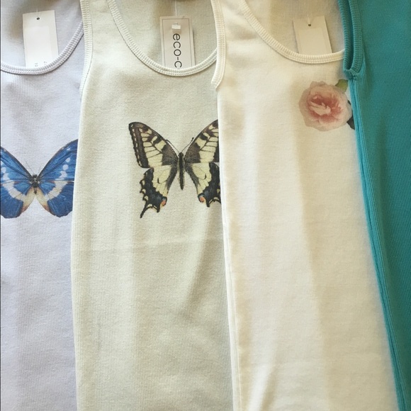 Eco-centric Ribbed Tanks with print. - Picture 4 of 4