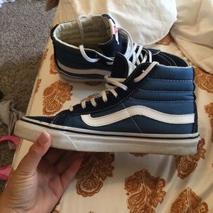 Navy blue sk8 hi Vans