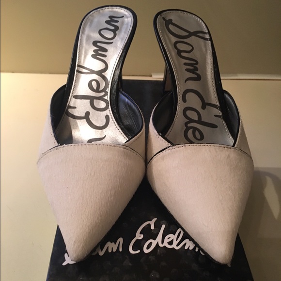 Sam Edelman Odelia Ivory Calf Hair Mule/Pump