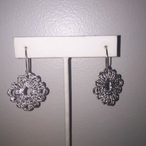 Silver Crochet Dangle Earrings