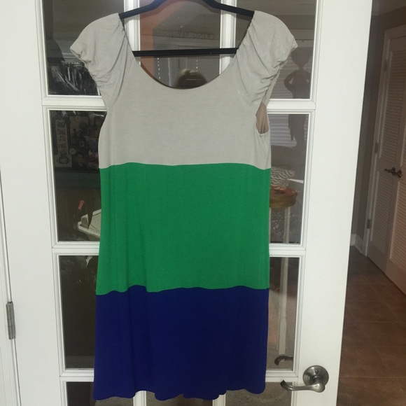 Gray blue & Green Dress