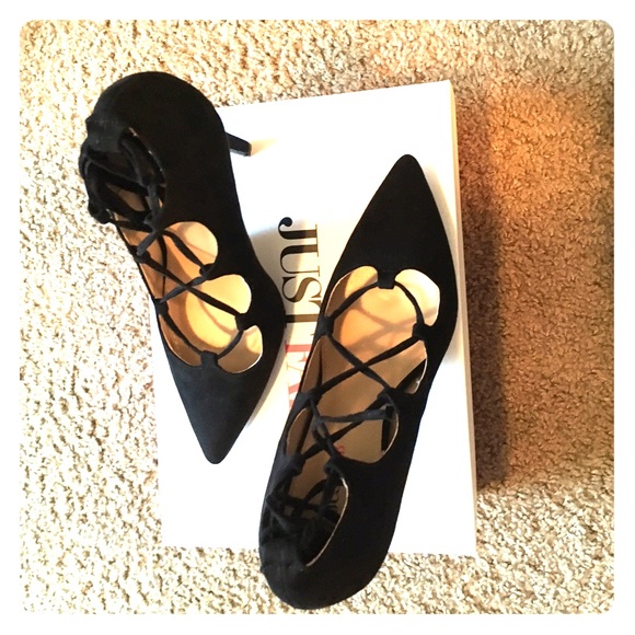 Just fab brand lace up heels