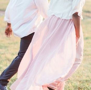 Blush pink maxi skirt