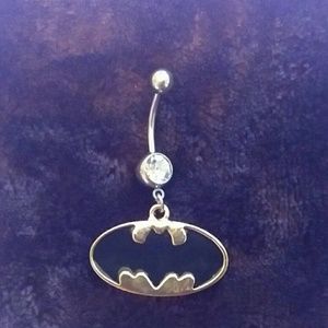 Batman belly ring