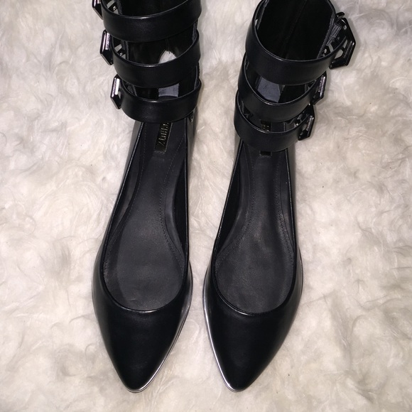 Schutz Strappy Flats. - Picture 2 of 4