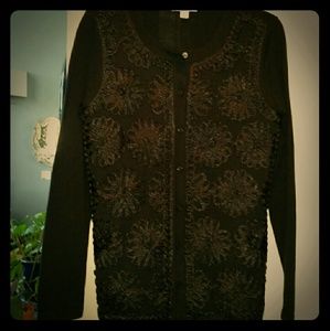 ISAAC MIZRAHI LIVE CARDIGAN SWEATER M/L fit