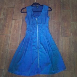 H&M Sapphire Zip-up Midi Dress