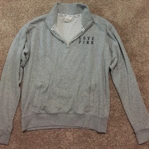 Grey PINK 3/4 Zip