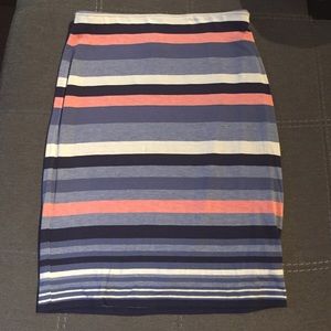 Max Studio Stretch Striped Pencil Skirt