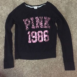 PINK Sparkly Crew Neck