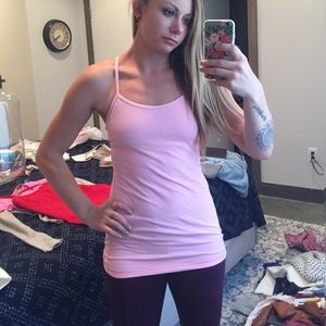 Light pink Lululemon power y tank