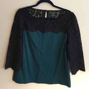 Lace shoulder top