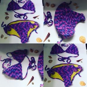 A one of a kind hand made crochet bikini set