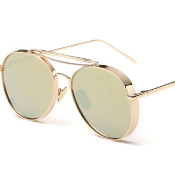 Golden frame and lenses sunglasses