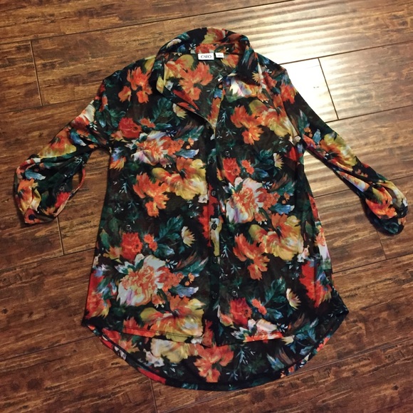 Cato Sheer Floral Blouse - Picture 2 of 6