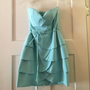 Light Blue Ark & Co strapless dress