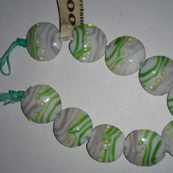 Fancy round porcelain beads