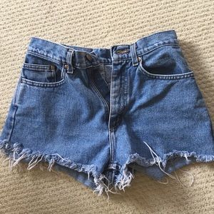 High waisted denim shorts