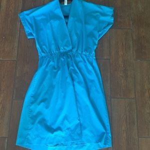 Blue Retro Style American Apparel Midi Dress