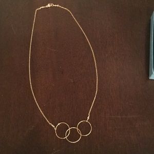 Gold Three Circle Short Necklace