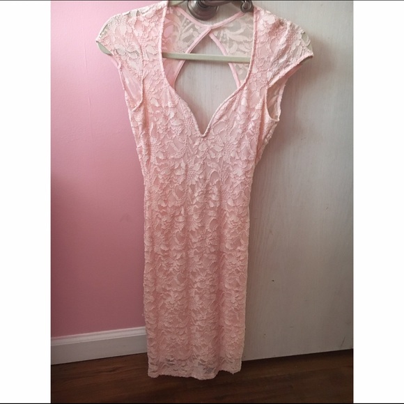 Pink lace dress